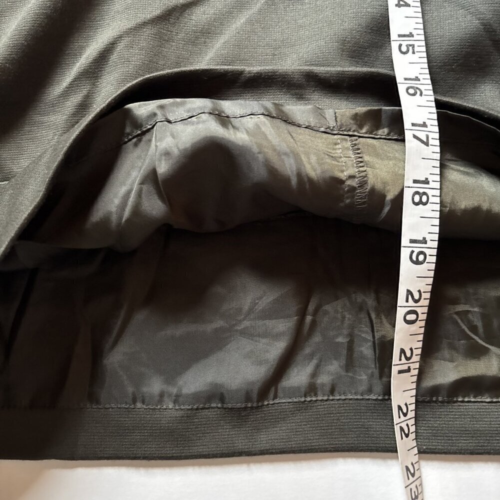 NY Collection Size 12 Lined. Zip Back Dark Olive Skirt - Picture 6 of 7
